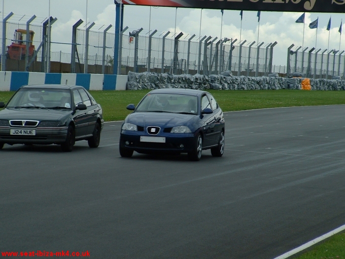 Andy's Eclipse Blue Seat Ibiza TDI Sport at a track day