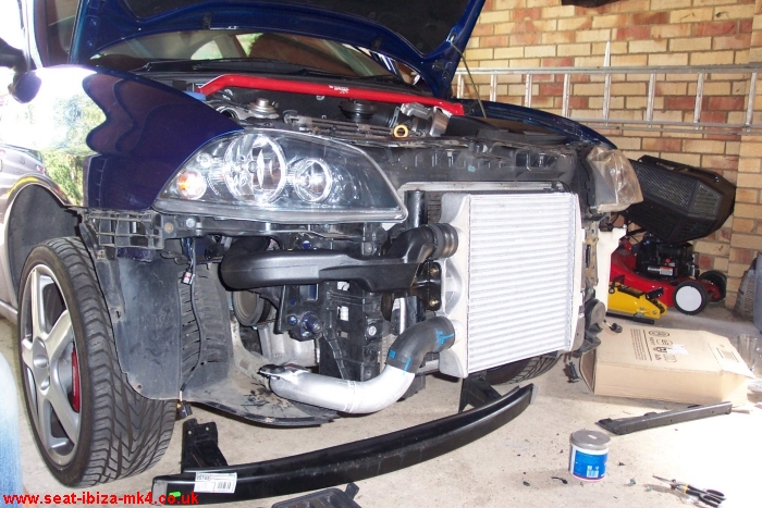 Andy's Ibiza TDI Sport being fitted with the SeatSport front-mount intercooler (FMIC).